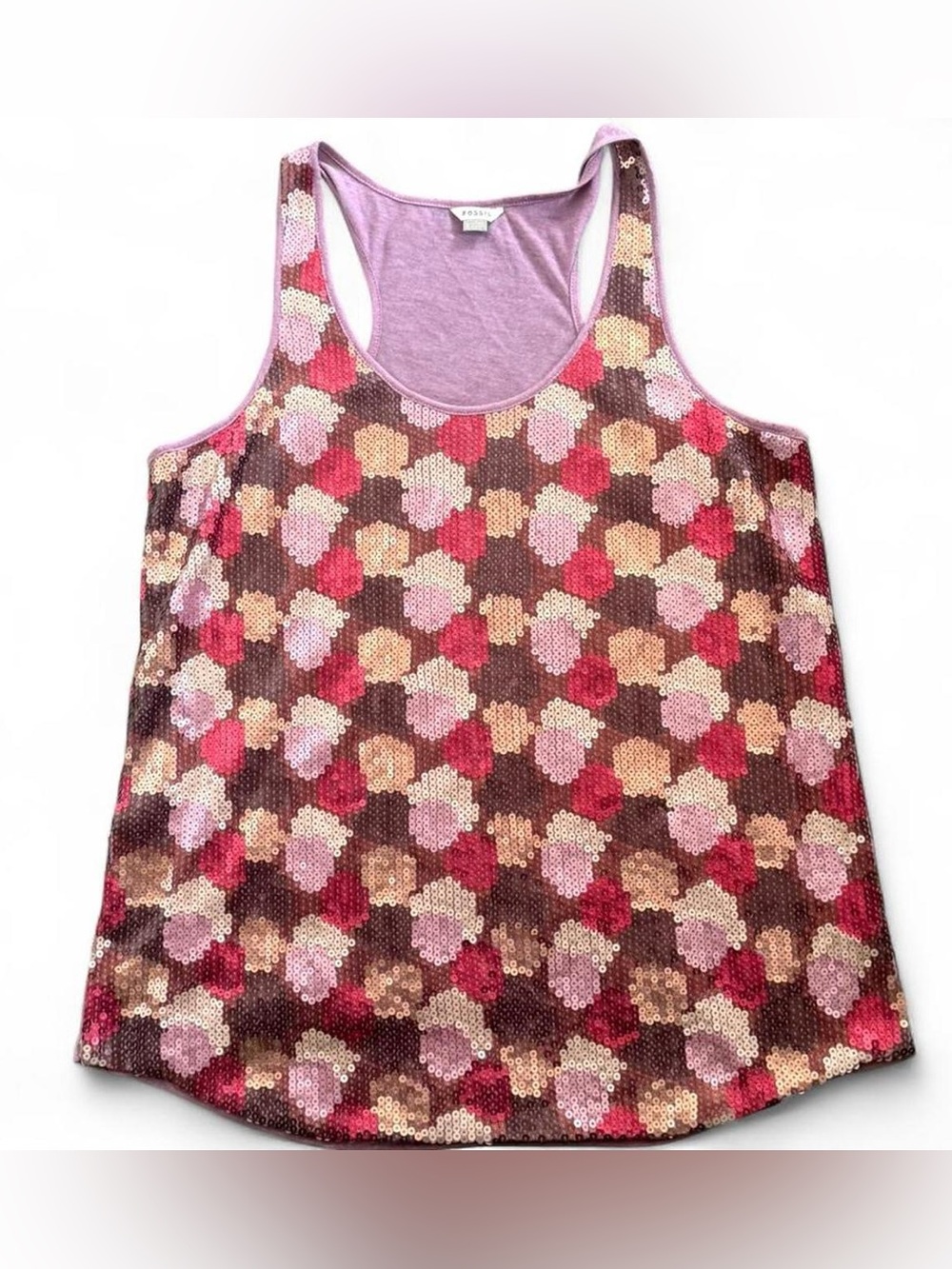 Fossil Pink Multi Sequin Racerback Tank